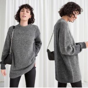 & Other Stories Gray Oversized Wool Blend Sweater